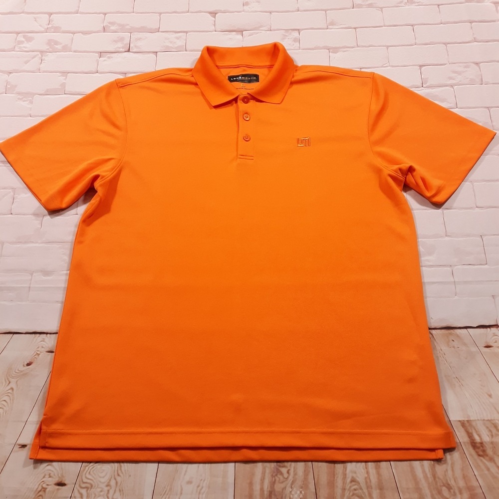 Loudmouth Golf Polo Mens Size Large Performance Orange Bold Vibrant